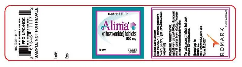 Alinia Tablets - 2 ct container label